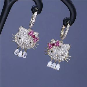 Lux Silver or gold hello Kitty earrings